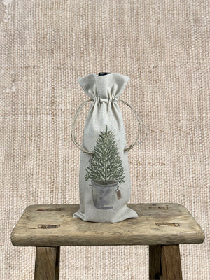 HOLIDAY TREE IN TIN WINE TOTE