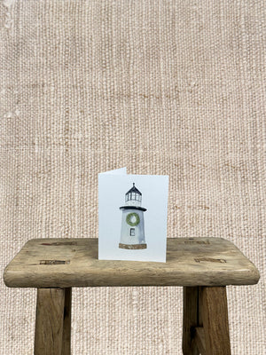 WINTER LIGHTHOUSE GREETING CARD