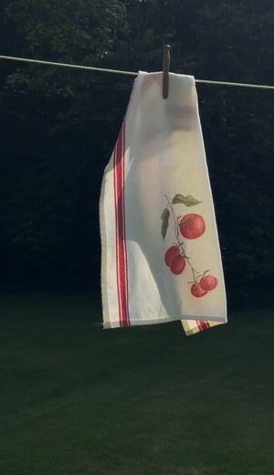 STRIPED TOMATOES TEA TOWEL