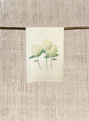 WHITE HYDRANGEAS TEA TOWEL