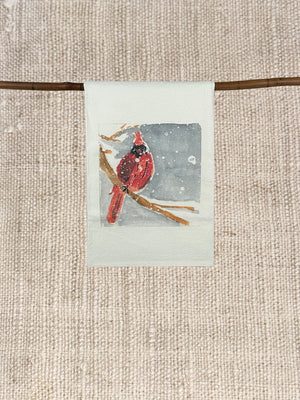 WINTER CARDINAL TEA TOWEL