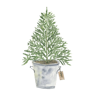 HOLIDAY TREE IN TIN GREETING CARD