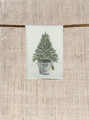 HOLIDAY TREE IN TIN TEA TOWEL