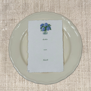 BLUE HYDRANGEAS STARTER, MAIN, DESSERT MENU