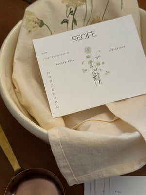 White Flowers Recipe Cards