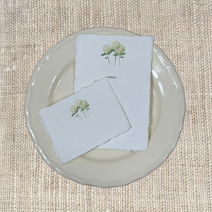 WHITE HYDRANGEAS PLACECARDS